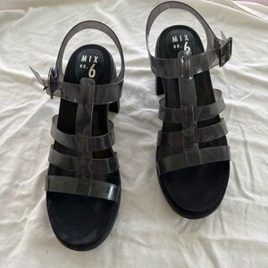 Mix No. 6 Dark Gray Strappy Sandals